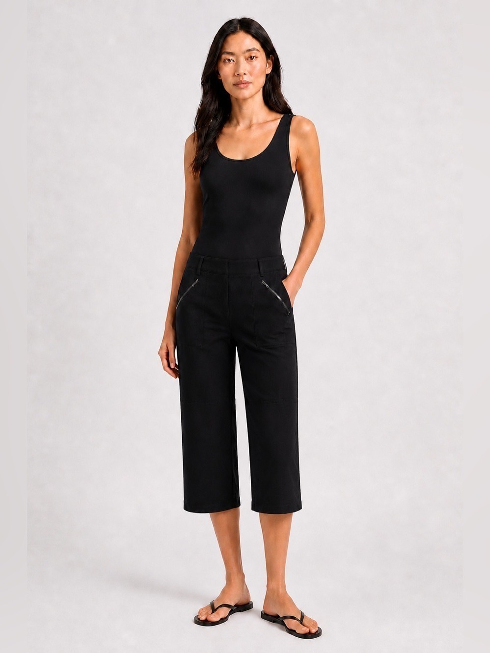 Theory Brice Pax Cropped Pants in Black Sz 8